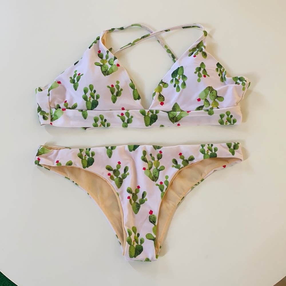 Cactus pattern bikini